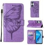 For Infinix Hot 20S / 20 Pro X6827 Embossed Butterfly Flip Leather Phone Case(Purple)