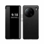 For vivo X90 Pro Magnetic Side Window View Shockproof Horizontal Flip Leather Case(Black)