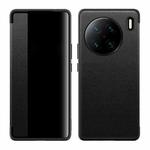 For vivo X90 Pro+ Magnetic Side Window View Shockproof Horizontal Flip Leather Case(Black)