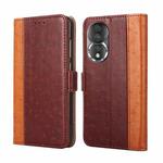 For Honor 80 Ostrich Texture Flip Leather Phone Case(Brown)