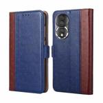 For Honor 80 Ostrich Texture Flip Leather Phone Case(Blue)