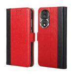 For Honor 80 Ostrich Texture Flip Leather Phone Case(Red)