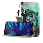 For Huawei Enjoy 9 Colored Drawing Horizontal Flip Leather Case with Holder & Card Slot & Wallet(Green Eyes)