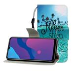 For Huawei Enjoy 10S Colored Drawing Horizontal Flip Leather Case with Holder & Card Slot & Wallet(Blue Coconut Grove)