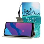 For Huawei Enjoy 10S Colored Drawing Horizontal Flip Leather Case with Holder & Card Slot & Wallet(Coconut Tree)