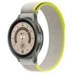 For Samsung Galaxy Watch4 / 5 / 5 Pro Loop Nylon Watch Band(Yellow Beige)