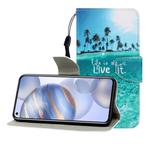 For Huawei Honor 30 Pro Colored Drawing Horizontal Flip Leather Case with Holder & Card Slot & Wallet(Coconut Tree)