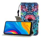 For Huawei Honor Play 3 / Enjoy 10 Colored Drawing Horizontal Flip Leather Case with Holder & Card Slot & Wallet(Mandala)