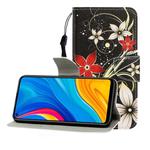 For Huawei Honor Play 3 / Enjoy 10 Colored Drawing Horizontal Flip Leather Case with Holder & Card Slot & Wallet(Safflower)
