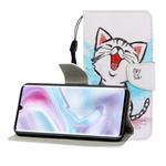For Xiaomi Note 10 Pro Colored Drawing Horizontal Flip Leather Case with Holder & Card Slot & Wallet(Red Mouth Cat)