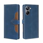 For Realme 10 Pro 5G Skin Feel Magnetic Buckle Leather Phone Case(Blue)
