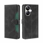 For Realme 10 Pro+ 5G Skin Feel Magnetic Buckle Leather Phone Case(Black)