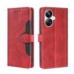 For Realme 10 Pro+ 5G Skin Feel Magnetic Buckle Leather Phone Case(Red)