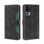 For TCL 40R 5G Skin Feel Magnetic Buckle Leather Phone Case(Black)