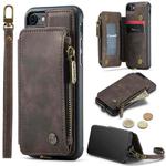 For iPhone SE 2022 / SE 2020 / 7 / 8 CaseMe C20 Multifunctional RFID Leather Phone Case(Dark Coffee)