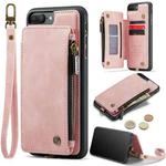 For iPhone 7 Plus / 8 Plus CaseMe C20 Multifunctional RFID Leather Phone Case(Pink)