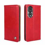 For Honor 80 Non-Magnetic Retro Texture Flip Leather Phone Case(Red)