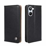 For Realme 10 4G Non-Magnetic Retro Texture Flip Leather Phone Case(Black)