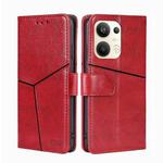 For OPPO Reno9 Pro+ 5G Geometric Stitching Horizontal Flip Leather Phone Case(Red)