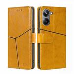 For Realme 10 Pro 5G Geometric Stitching Horizontal Flip Leather Phone Case(Yellow)