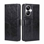 For Realme 10 Pro+ 5G Geometric Stitching Horizontal Flip Leather Phone Case(Black)
