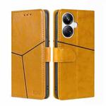 For Realme 10 Pro+ 5G Geometric Stitching Horizontal Flip Leather Phone Case(Yellow)