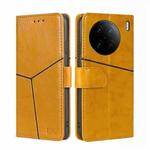 For vivo X90 Pro 5G Geometric Stitching Horizontal Flip Leather Phone Case(Yellow)