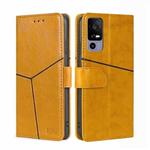 For TCL 40R 5G Geometric Stitching Horizontal Flip Leather Phone Case(Yellow)
