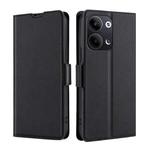 For OPPO Reno9 5G / Reno9 Pro 5G Ultra-thin Voltage Side Buckle Horizontal Flip Leather Phone Case(Black)