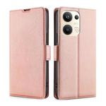 For OPPO Reno9 Pro+ 5G Ultra-thin Voltage Side Buckle Horizontal Flip Leather Phone Case(Rose Gold)