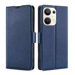 For OPPO Reno9 Pro+ 5G Ultra-thin Voltage Side Buckle Horizontal Flip Leather Phone Case(Blue)