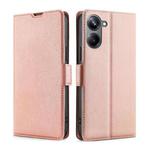 For Realme 10 Pro 5G Ultra-thin Voltage Side Buckle Horizontal Flip Leather Phone Case(Rose Gold)