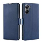 For Realme 10 Pro 5G Ultra-thin Voltage Side Buckle Horizontal Flip Leather Phone Case(Blue)