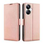 For Realme 10 Pro+ 5G Ultra-thin Voltage Side Buckle Horizontal Flip Leather Phone Case(Rose Gold)