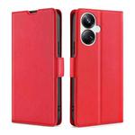 For Realme 10 Pro+ 5G Ultra-thin Voltage Side Buckle Horizontal Flip Leather Phone Case(Red)