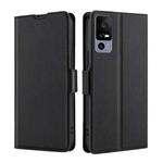 For TCL 40R 5G Ultra-thin Voltage Side Buckle Horizontal Flip Leather Phone Case(Black)