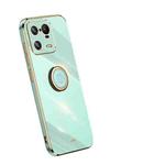 For Xiaomi 13 Pro XINLI Straight Edge 6D Electroplate TPU Phone Case with Ring Holder(Mint Green)