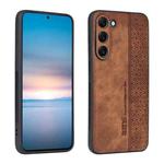 For Samsung Galaxy S23 5G AZNS 3D Embossed Skin Feel Phone Case(Brown)