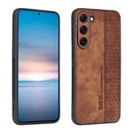 For Samsung Galaxy S23+ 5G AZNS 3D Embossed Skin Feel Phone Case(Brown)