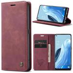 For OPPO Reno7 4G Indonesia/F21 Pro 4G/Reno8 4G CaseMe 013 Multifunctional Horizontal Flip Leather Phone Case(Wine Red)