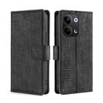 For OPPO Reno9 5G / Reno9 Pro 5G Skin Feel Crocodile Magnetic Clasp Leather Phone Case(Black)