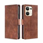 For OPPO Reno9 Pro+ 5G Skin Feel Crocodile Magnetic Clasp Leather Phone Case(Brown)