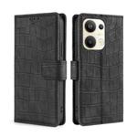 For OPPO Reno9 Pro+ 5G Skin Feel Crocodile Magnetic Clasp Leather Phone Case(Black)