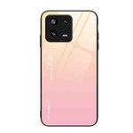 For Xiaomi 13 Pro Gradient Color Glass Phone Case(Yellow Pink)