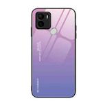 For Xiaomi Redmi A1+ Gradient Color Glass Phone Case(Pink Purple)