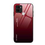For Xiaomi Redmi A1+ Gradient Color Glass Phone Case(Red Black)