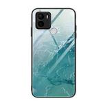 For Xiaomi Redmi A1+ Marble Pattern Glass Phone Case(Green Ocean)