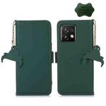 For Motorola Moto X40 Pro Genuine Leather Magnetic RFID Leather Phone Case(Green)