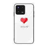 For Xiaomi 13 Colorful Painted Glass Phone Case(Red Heart)