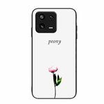 For Xiaomi 13 Pro Colorful Painted Glass Phone Case(Peony)